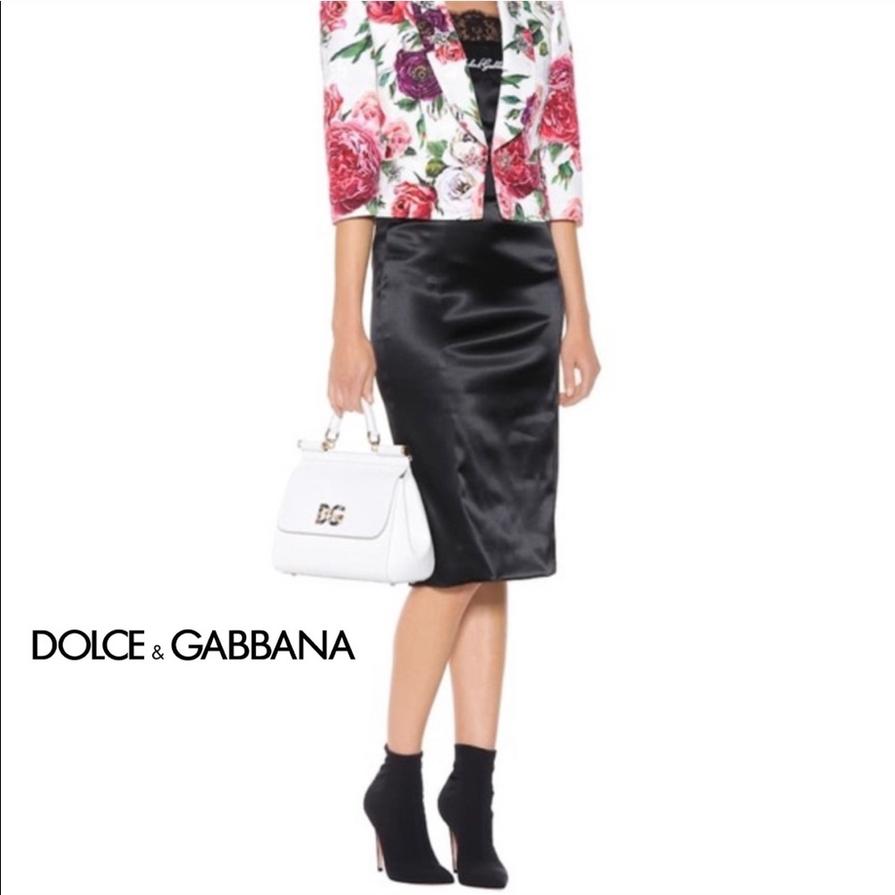 DOLCE & GABBANA - Silk Pencil Skirt Black, 4